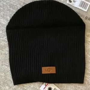UGG All Gender Aiken Beanie, Merino wool and Cashmere, Black, New UGG | Accessories | Nwt Ugg Aiken Beanie Merino Wool  main image 2